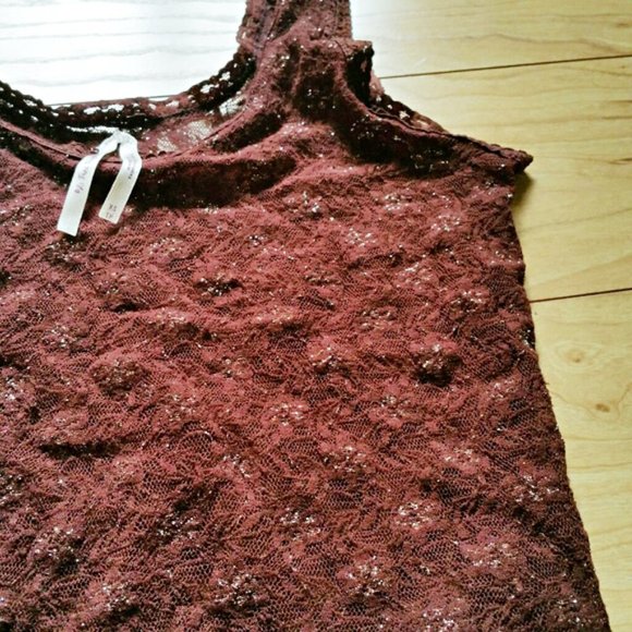 Free people XS tank top sheer brown sparkly - Picture 2 of 3